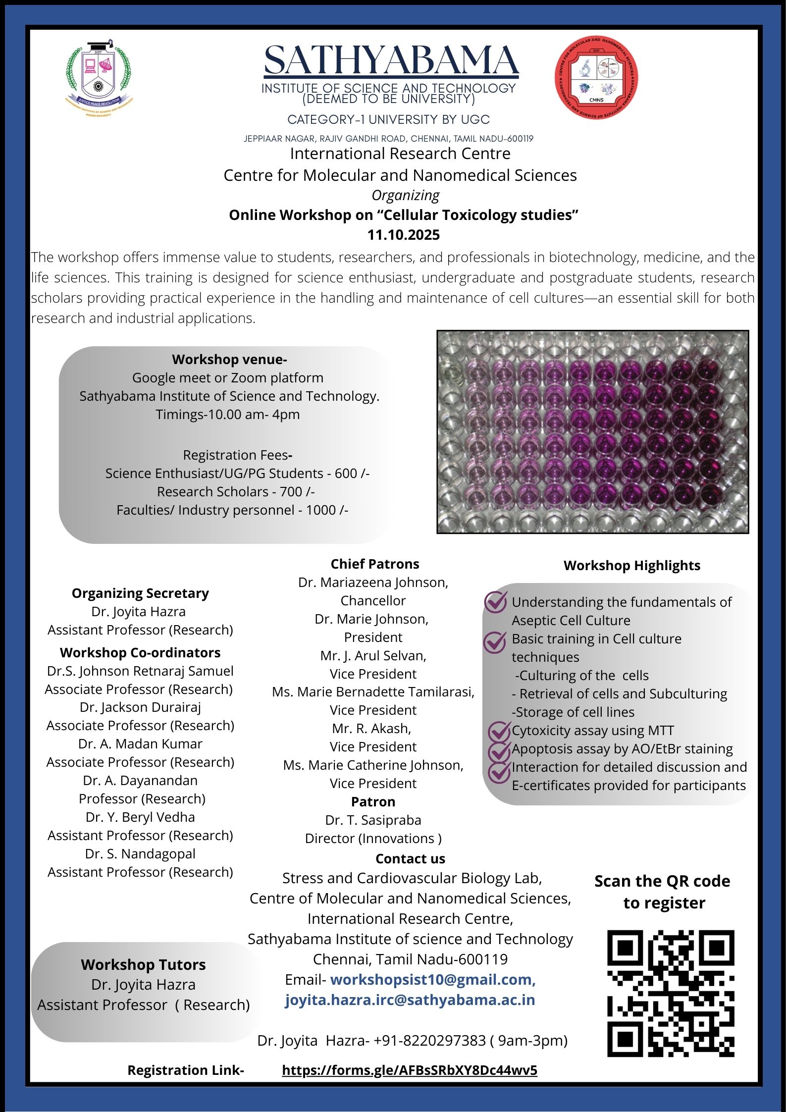 One-day Online Workshop on Cellular Toxicology Studies 2025
